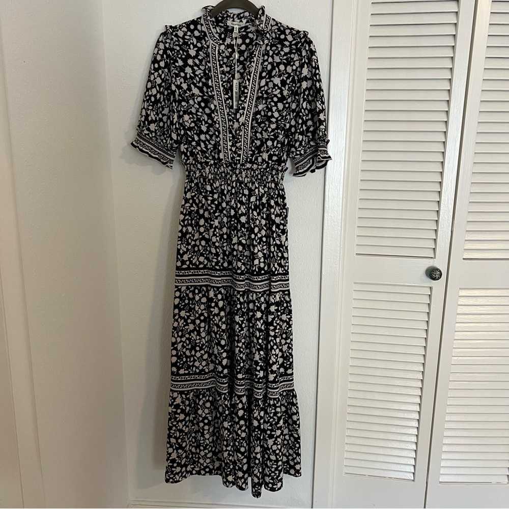 Max Studio Black and White Floral Maxi Dress